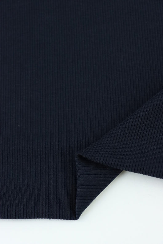Navy 2x2 Tencel Spandex Rib Knit