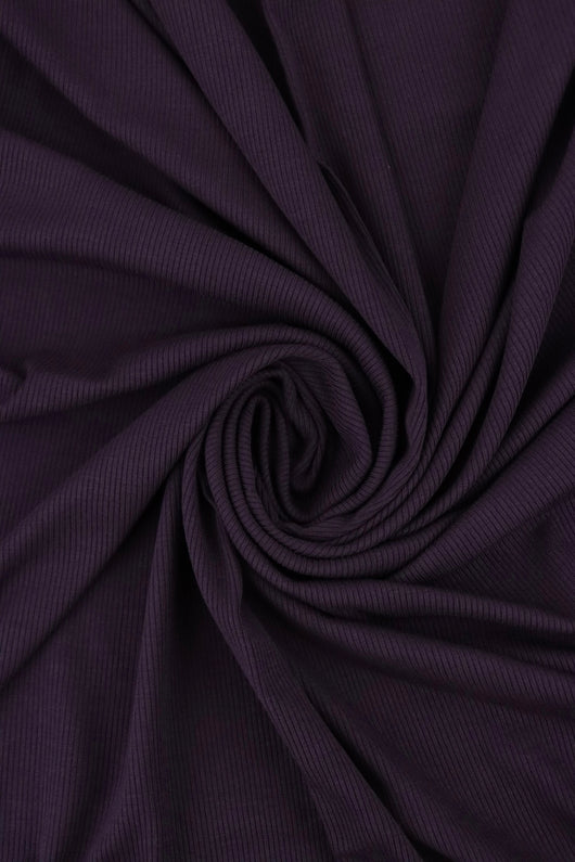 Deep Plum 2x2 Tencel Spandex Rib Knit