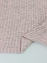 Load image into Gallery viewer, Light Heathered Pink 2x2 Tencel Spandex Rib Knit
