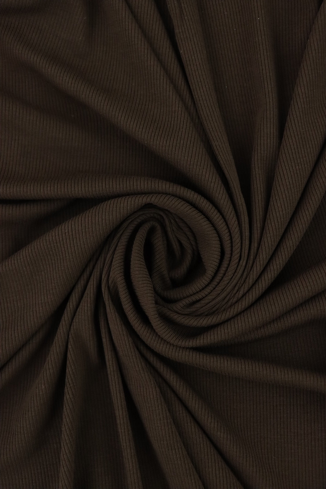 Brown Rib Textured Chocolate Brown 2x2 Tencel Spandex Rib Knit | Surge Fabric Shop