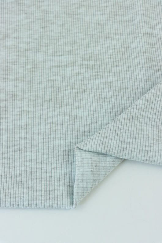 Light Heathered Blue 2x2 Tencel Spandex Rib Knit