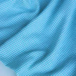 Load image into Gallery viewer, Fountain Blue &amp; Ivory Mini Gingham Handwoven Cotton
