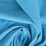 Load image into Gallery viewer, Fountain Blue &amp; Ivory Mini Gingham Handwoven Cotton

