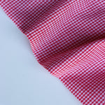 Load image into Gallery viewer, Lipstick Red &amp; Ivory Mini Gingham Handwoven Cotton
