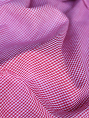 Load image into Gallery viewer, Lipstick Red &amp; Ivory Mini Gingham Handwoven Cotton