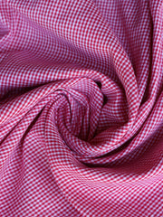 Load image into Gallery viewer, Lipstick Red &amp; Ivory Mini Gingham Handwoven Cotton