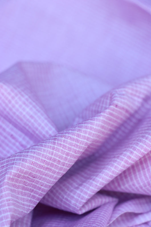 Thistle Pink & Ivory Mini Check Handwoven Cotton