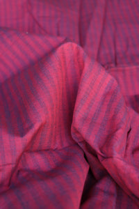 Cranberry & Bordeaux Vertical Stripe Handwoven Cotton