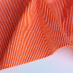 Load image into Gallery viewer, Blazing Orange &amp; Ivory Vertical Pinstripe Handwoven Cotton
