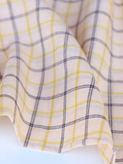 Load image into Gallery viewer, Beige/Yellow/Plum Plaid Handwoven Cotton