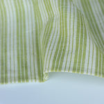 Load image into Gallery viewer, Green Apple &amp; Ivory Vertical Stripe Handwoven Cotton
