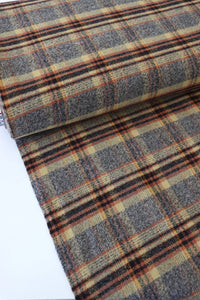 1YD 9IN REMNANT; Gray/Black/Maize Plaid | Mammoth Flannel | Robert Kaufman
