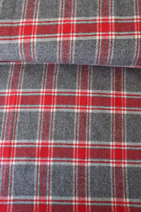 2YD 4IN REMNANT; Red/Gray Plaid | Mammoth Flannel | Robert Kaufman