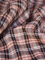 Load image into Gallery viewer, Black/Malt/Ivory Plaid Handwoven Cotton
