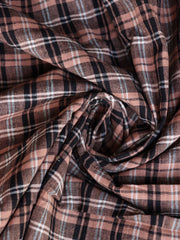 Load image into Gallery viewer, Black/Malt/Ivory Plaid Handwoven Cotton