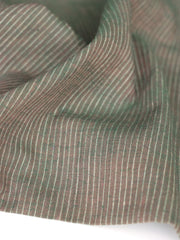 Load image into Gallery viewer, Iridescent Moss &amp; Ivory Vertical Pinstripe Handwoven Lightweight Cotton