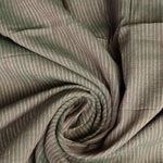 Load image into Gallery viewer, Iridescent Moss &amp; Ivory Vertical Pinstripe Handwoven Lightweight Cotton
