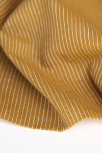 Golden Ochre & Ivory Vertical Pinstripe Handwoven Lightweight Cotton