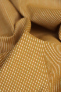 Golden Ochre & Ivory Vertical Pinstripe Handwoven Lightweight Cotton