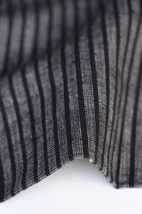 Black & White Speckled Vertical Stripe Handwoven Cotton
