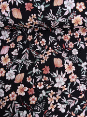 Load image into Gallery viewer, Mistie Floral on Black Rayon Crepon