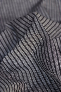 Black & White Speckled Vertical Stripe Handwoven Cotton