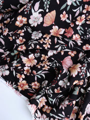 Load image into Gallery viewer, Mistie Floral on Black Rayon Crepon