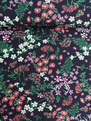 Load image into Gallery viewer, Flower Garden on Black Rayon Crepon