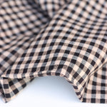 Load image into Gallery viewer, Almond &amp; Black Mini Gingham Handwoven Cotton
