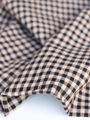 Load image into Gallery viewer, Almond &amp; Black Mini Gingham Handwoven Cotton
