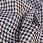 Load image into Gallery viewer, Almond &amp; Black Mini Gingham Handwoven Cotton
