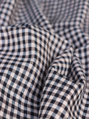 Load image into Gallery viewer, Almond &amp; Black Mini Gingham Handwoven Cotton