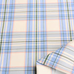 Load image into Gallery viewer, Blue/Pink Plaid Stretch Twill
