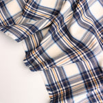Load image into Gallery viewer, Navy/Mustard Plaid Stretch Twill
