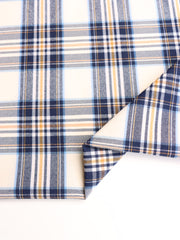 Load image into Gallery viewer, Navy/Mustard Plaid Stretch Twill