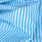 Load image into Gallery viewer, Belize Blue &amp; Ivory Vertical Stripe Handwoven Cotton
