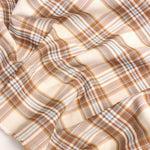Load image into Gallery viewer, Bronze/Sky Plaid Stretch Twill
