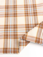 Load image into Gallery viewer, Bronze/Sky Plaid Stretch Twill