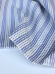 Load image into Gallery viewer, Denim &amp; Ivory Vertical Stripe Handwoven Cotton