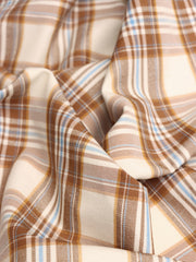 Load image into Gallery viewer, Bronze/Sky Plaid Stretch Twill