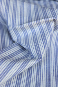 Denim & Ivory Vertical Stripe Handwoven Cotton