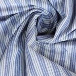 Load image into Gallery viewer, Denim &amp; Ivory Vertical Stripe Handwoven Cotton

