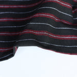 Load image into Gallery viewer, Black/Cherry/White Horizontal Stripe Heavyweight Handwoven Cotton &amp; Khadi

