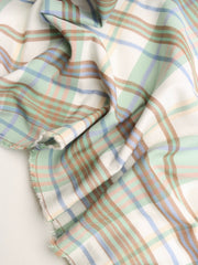 Load image into Gallery viewer, Spearmint/Ochre Plaid Stretch Twill