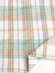 Load image into Gallery viewer, Spearmint/Ochre Plaid Stretch Twill