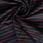 Load image into Gallery viewer, Black/Cherry/White Horizontal Stripe Heavyweight Handwoven Cotton &amp; Khadi
