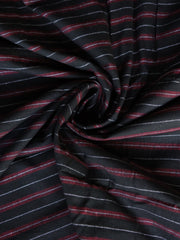 Load image into Gallery viewer, Black/Cherry/White Horizontal Stripe Heavyweight Handwoven Cotton &amp; Khadi