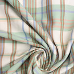 Load image into Gallery viewer, Spearmint/Ochre Plaid Stretch Twill
