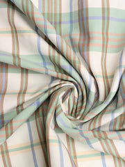 Load image into Gallery viewer, Spearmint/Ochre Plaid Stretch Twill
