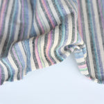 Load image into Gallery viewer, Ivory/Blue/Pink/Gray Vertical Stripe Handwoven Cotton &amp; Khadi
